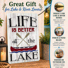 Load image into Gallery viewer, Life Is Better at the Lake Sign – Lake House &amp; Cabin Decor
