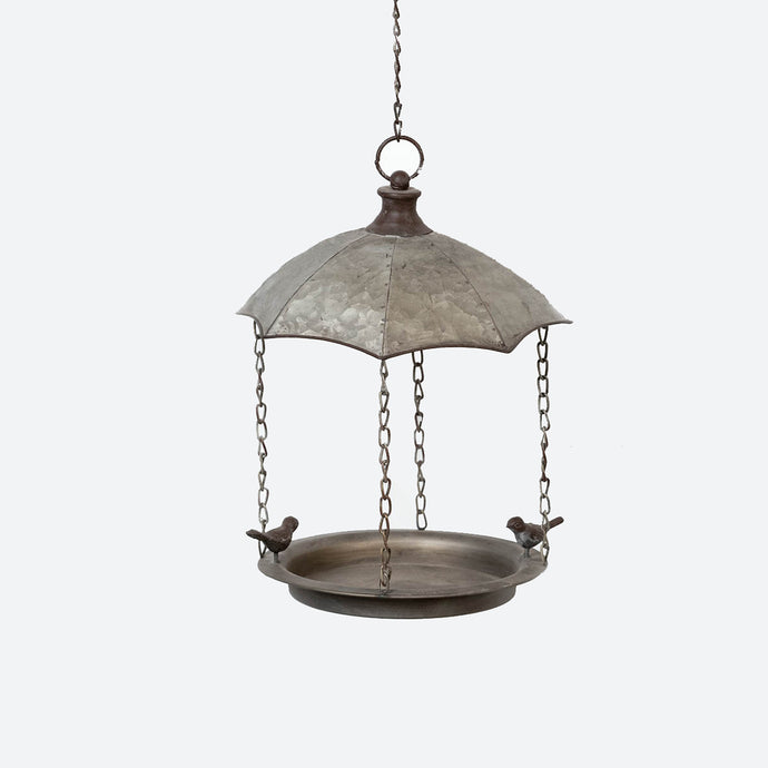 Metal Bird Feeder with Metal Bird