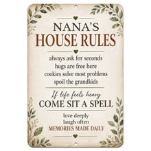 Load image into Gallery viewer, Nana’s House Rules Sign - Grandma Family Wall Decor
