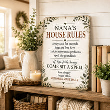 Load image into Gallery viewer, Nana’s House Rules Sign - Grandma Family Wall Decor

