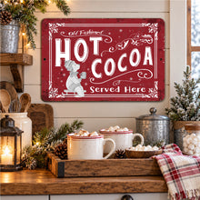 Load image into Gallery viewer, Old Fashioned Hot Cocoa sign displayed above a festive Christmas hot cocoa bar
