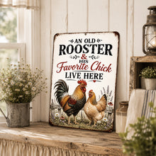 Load image into Gallery viewer, Funny Rooster Sign - Favorite Chick Farmhouse Kitchen Decor
