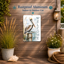 Load image into Gallery viewer, Pelican Welcome Sign – Nautical Beach Wall Decor
