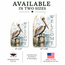 Load image into Gallery viewer, Pelican Welcome Sign – Nautical Beach Wall Decor
