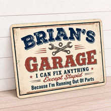 Load image into Gallery viewer, Personalized garage sign with custom name vintage mechanic decor
