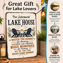 Load image into Gallery viewer, Personalized Lake House sign gift idea for lake homeowners, cabin owners and waterfront retreats
