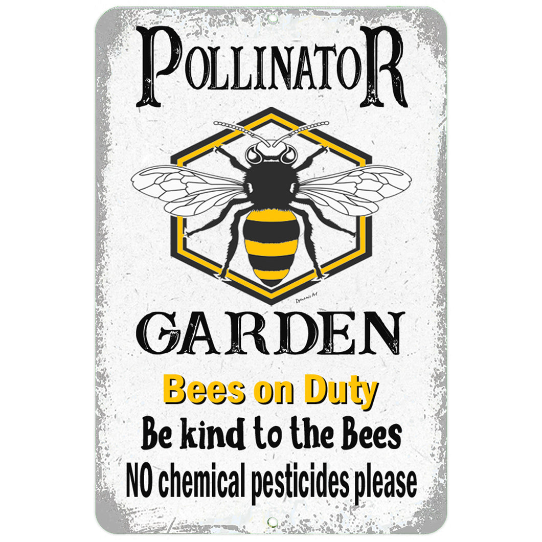 Pollinator Garden Bee Metal Sign Inspirational Quote - Dyenamic Art