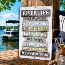 Load image into Gallery viewer, River Life Sign – Rustic River House Wall Decor
