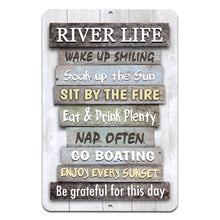 Load image into Gallery viewer, River Life Sign – Rustic River House Wall Decor

