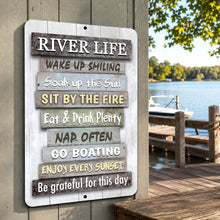 Load image into Gallery viewer, River Life Sign – Rustic River House Wall Decor
