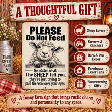 Load image into Gallery viewer, Thoughtful gift image for funny sheep metal sign with rustic farmhouse styling and gift ideas for sheep lovers
