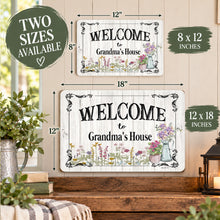 Load image into Gallery viewer, Grandma’s House sign shown in 8x12 and 12x18 horizontal size options
