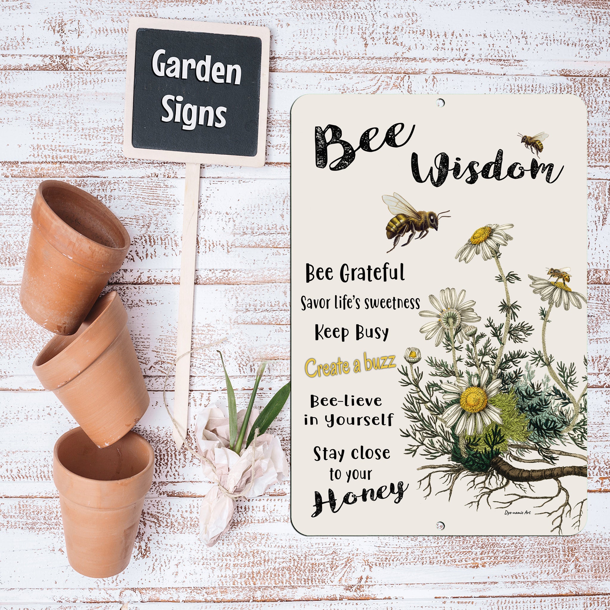 Personalized Vintage Honey Bee Garden Decorative Custom Metal Sign