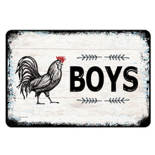 Load image into Gallery viewer, Dyenamic Art - Boys Bathroom Metal Sign - Rooster Restroom Wall Decor
