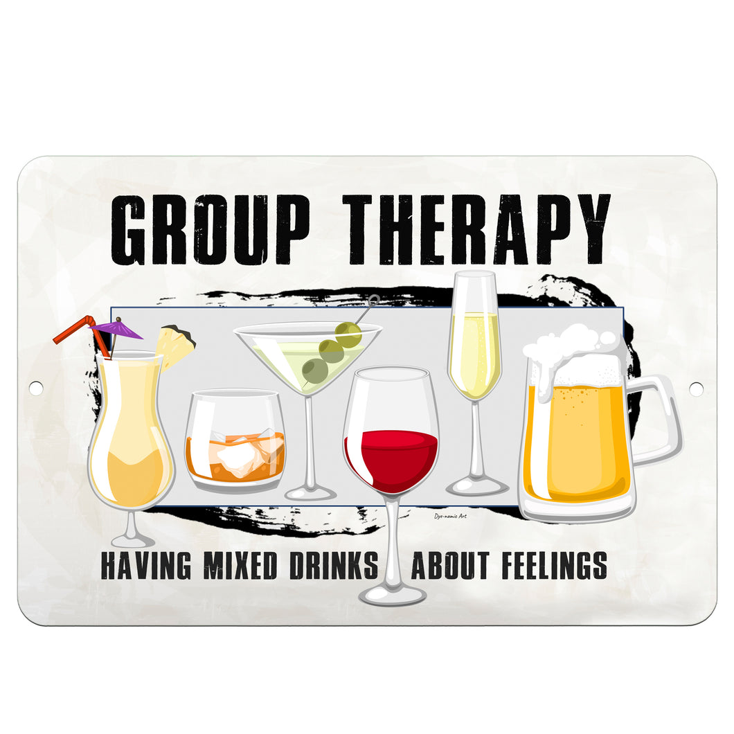 Dyenamic Art - Group Therapy Sign - Funny Bar Saying - Metal Pub Restaurant Signage