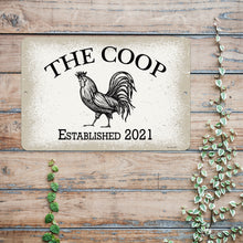 Load image into Gallery viewer, Dyenamic Art - Personalized Chicken Coop Metal Sign - Custom Name Farmhouse Wall Decor
