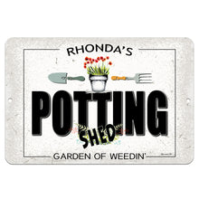 Load image into Gallery viewer, Dyenamic Art - Personalized Potting Shed Metal Sign - She Shed Garden Metal Decor
