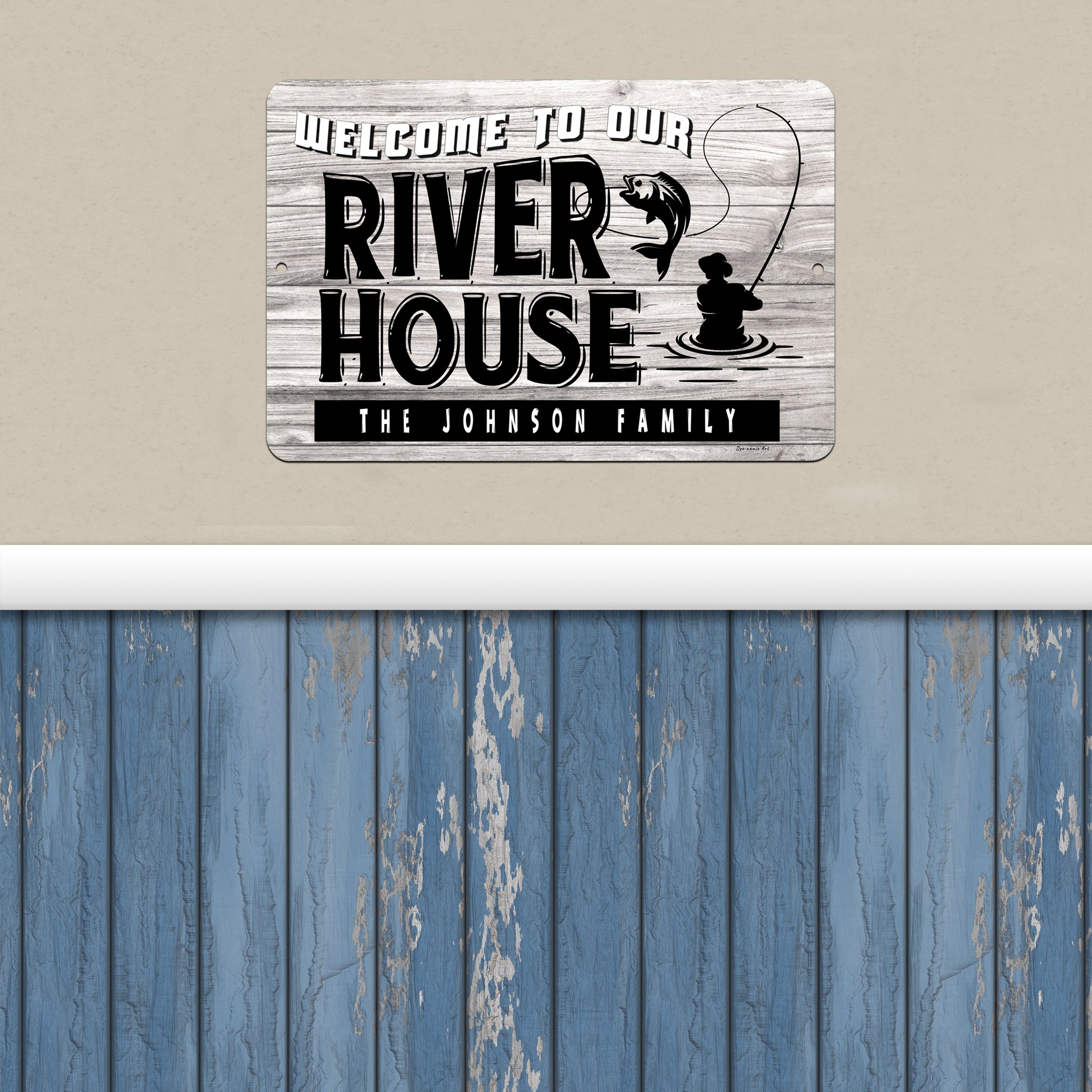 Personalized Fishing River House Welcome Metal Sign – Dyenamic Art Inc