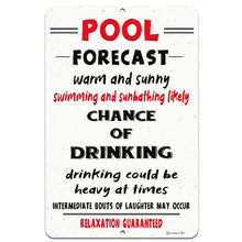 Load image into Gallery viewer, Dyenamic Art - Pool Forecast -  Funny Swimming Pool Metal Sign 
