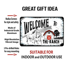 Load image into Gallery viewer, Dyenamic Art - Welcome to Our Ranch Metal Sign – Vintage Farmhouse Horse Decor
